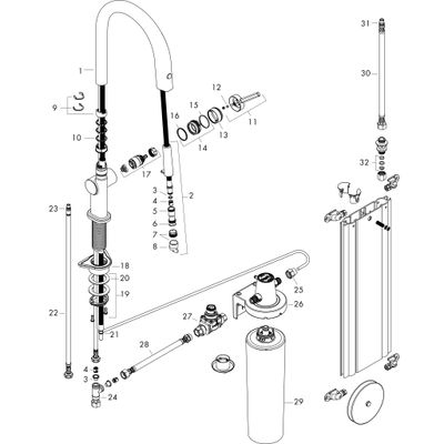Hansgrohe FilterSystem 210 Aqittura M91 Ausziehausl.1jet sBox Starter Set MSW Bild 3
