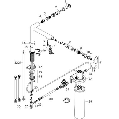 Hansgrohe FilterSystem 240 Aqittura M91 1jet Starter Set edelstahl-optik, Farbe silberfarben Bild 2