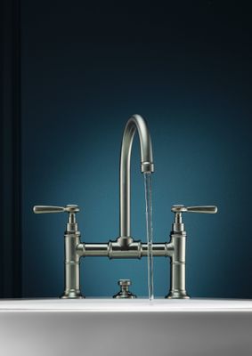 Hansgrohe Zweigriff Waschtischarmatur 220 Axor Montreux Brücke Hebelgriff BN, Farbe nickel Bild 4