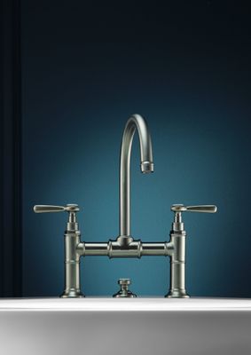 Hansgrohe Zweigriff Waschtischarmatur 220 Axor Montreux Brücke Hebelgriff BN, Farbe nickel Bild 5