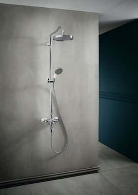 Hansgrohe Showerpipe Axor Montreux, mit Thermostat und Hebelgriff, 1666 x 260 x 578 mm, Farbe chrom Bild 3