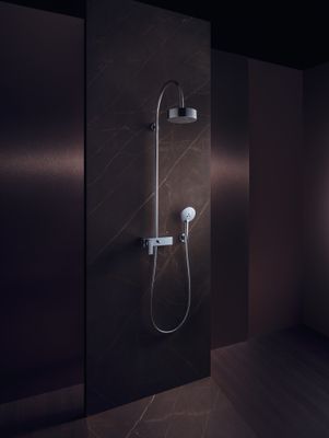 Hansgrohe Showerpipe Axor Citterio, mit Brausenmischer Aufputz, 1443 x 425 x 559 mm, Farbe chrom Bild 3