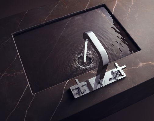 Hansgrohe 3-Loch Waschtischarmatur Axor Citterio, mit Platte u.Kreuzgriffen, Farbe chrom Bild 4
