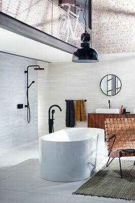 Hansgrohe Waschtischmischer Select 260 Axor One für Waschschüsseln mit Push-Open matt, Farbe schwarz Bild 5
