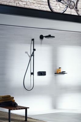 Hansgrohe Brauseset Axor One 75 1jet Eco, mit Wandanschluss matt, Farbe schwarz Bild 5