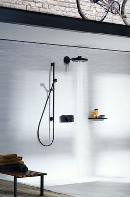 Hansgrohe Brauseset Axor One 75 1jet Eco, mit Wandanschluss matt, Farbe schwarz Bild 6