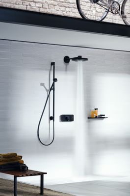 Hansgrohe Brauseset Axor One 75 1jet Eco, mit Wandanschluss matt, Farbe schwarz Bild 8
