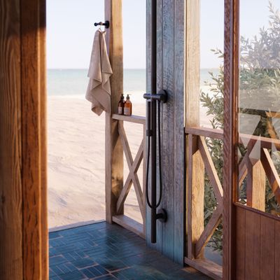 Hansgrohe Nature Duschsaeule Axor Starck, mit Kopfbrause 240 1jet matt, 2151 x 236 x 600 mm, Farbe schwarz Bild 9