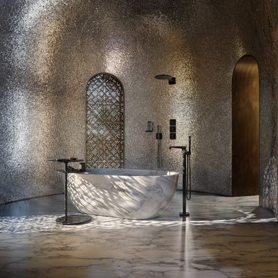 Hansgrohe Kopfbrause 300 1jet Axor matt, mit Brausearm, 131 x 250 x 576 x 576 mm, Farbe schwarz Bild 7