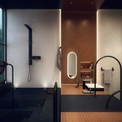 Hansgrohe Badetuchhalter 600 mm Axox Universal Rectangular matt, 110 x 85 x 85 mm, Farbe schwarz Bild 5