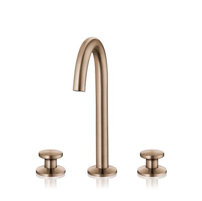 Hansgrohe 3-Loch Waschtischarmatur Select 170 Axor One mit Push-Open Ablaufgarnitur BBR, Farbe bronze Bild 3