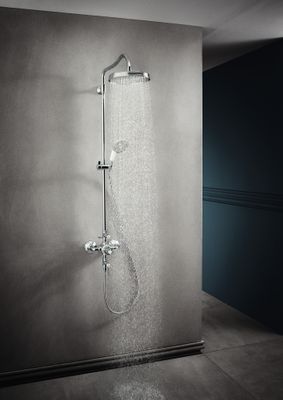 Hansgrohe Showerpipe Axor Montreux, mit Thermostat und Hebelgriff, 1666 x 260 x 578 mm, Farbe chrom Bild 5