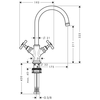 Hansgrohe Zweigriff Waschtischarmatur Axor Montreux brushed, Farbe nickel Bild 4