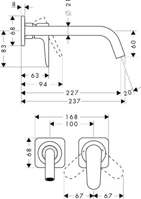 Hansgrohe Einhebel-UP-Waschtischm. Citterio M, ohne Platte, Auslauf verchromt, 227 mm, Farbe chrom Bild 4