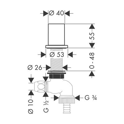 Hansgrohe Absperrventil Küche Axor, DN 15, Farbe silberfarben Bild 3