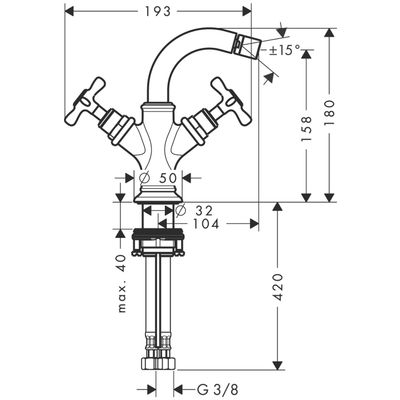 Hansgrohe Zweigriff Bidetarmatur Axor Montreux, Farbe chrom Bild 4