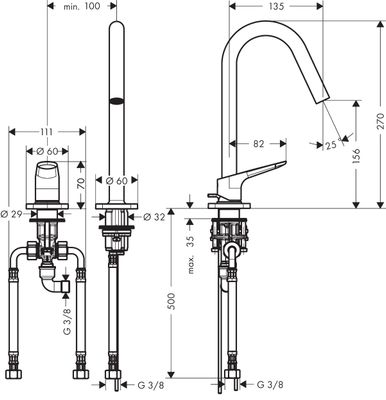 Hansgrohe 2-Loch Waschtischarmatur Axor Citterio M Standmodell, Farbe chrom Bild 3
