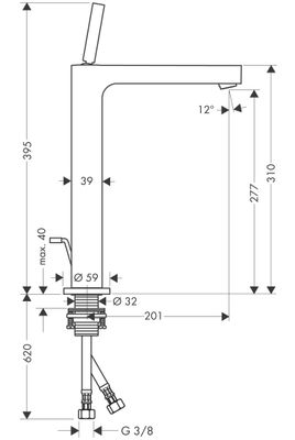 Hansgrohe Einhebel-Waschtischmischer Axor Citterio BBR, für Waschschüssel, Farbe bronze Bild 3