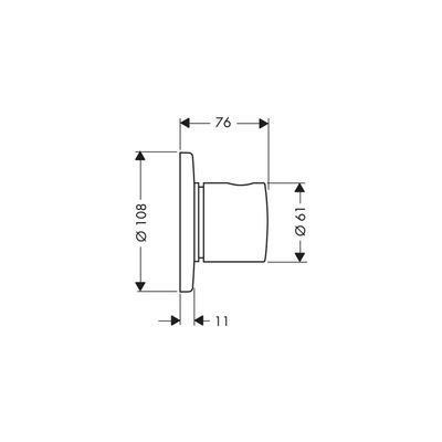 Hansgrohe Farbset Uno Zero verchromt für Vierwegeumstellung 3/4", 76 mm, Farbe chrom Bild 3