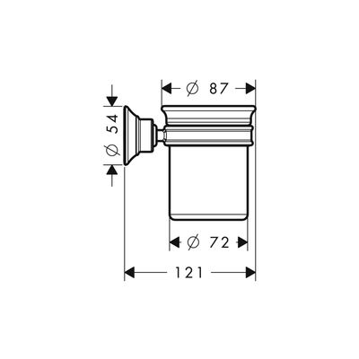 Hansgrohe Zahnglas Axor Montreux brushed, mit Halter, 106 x 87 x 121 mm, Farbe nickel Bild 3