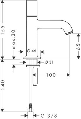 Hansgrohe Standventil Axor Uno BN, für Waschtisch, Farbe nickel Bild 3
