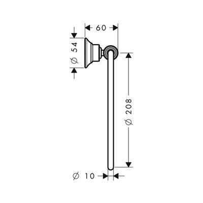 Hansgrohe Handtuchring Axor Montreux brushed, 240 x 60 x 60 mm, Farbe nickel Bild 3