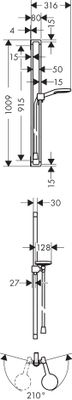 Hansgrohe Brausenset Axor Citterio E 900 mm PGO, mit Handbrause 120 3jet, Farbe gold Bild 3