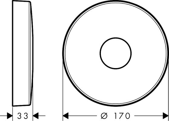 Hansgrohe Verlängerungsrosette rund 1-Loch 33 mm, Durchmesser, 170 mm, Farbe chrom Bild 2