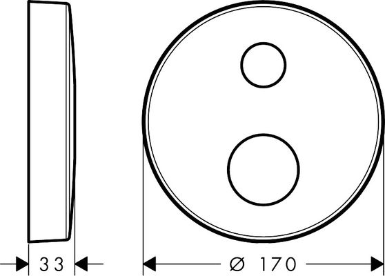 Hansgrohe Verlängerungsrosette rund 2-Loch 33 mm, Durchmesser, 170 mm, Farbe chrom Bild 2