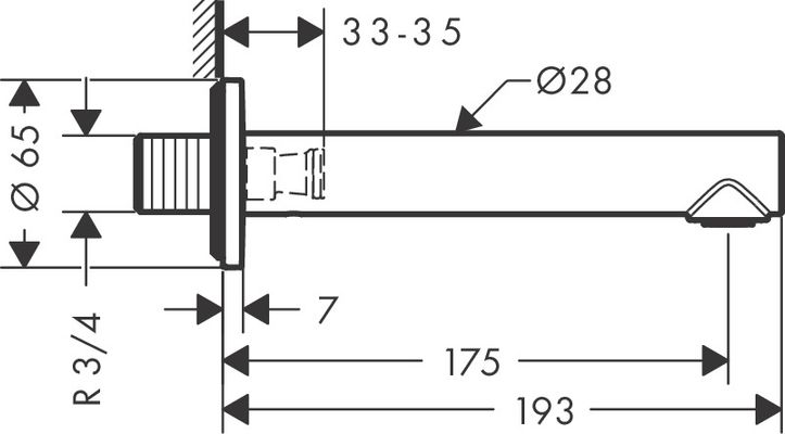 Hansgrohe Wanneneinlauf Axor Uno, 175 mm, Farbe chrom Bild 4