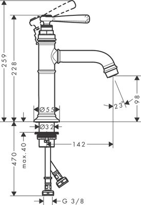 Hansgrohe Waschtischmischer 100 Axor Montreux, ohne Ablaufgarnitur, Farbe chrom Bild 3