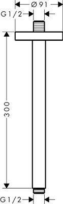 Hansgrohe Decken-Anschlussstück Axor DN 15 300 mm BGO, 91 mm, Farbe gold Bild 6