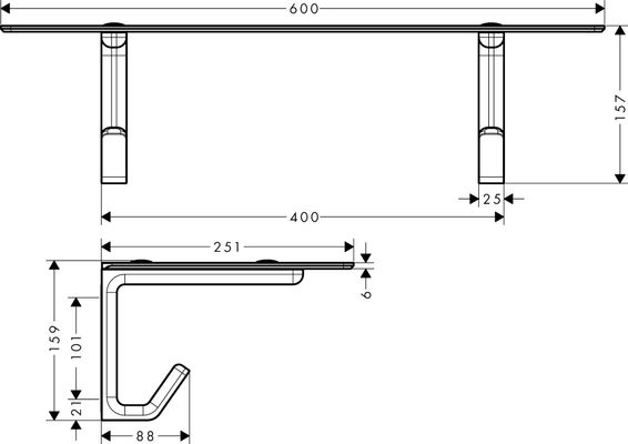 Hansgrohe Badetuchablage Axor Universal Accessories, 157 x 251 x 251 mm, Farbe chrom Bild 4