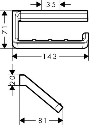 Hansgrohe Papierrollenhalter Axor Universal Accessories, ohne Deckel, 71 x 81 x 81 mm, Farbe chrom Bild 5