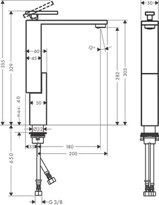Hansgrohe Waschtischmischer 280 Axor Edge, Farbe chrom Bild 3