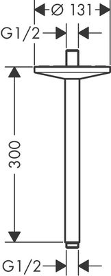 Hansgrohe Deckenanschluss Axor One 300 mm, für Kopfbrause 280 1jet, 131 mm, Farbe chrom Bild 3