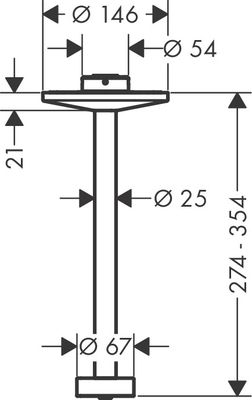 Hansgrohe Deckenanschluss Axor One 300 mm, für Kopfbrause 280 2jet BBR, 146 mm, Farbe bronze Bild 9