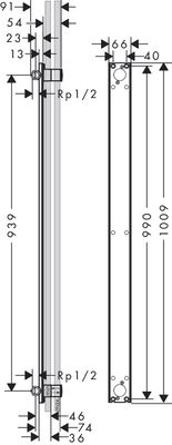 Hansgrohe Grundkörper FixFit, für Showerpipe Axor One Bild 2