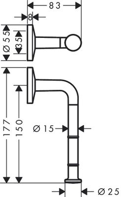 Hansgrohe Toilettenpapierhalter Axor Universal Circular BB, 55 x 83 x 83 mm, Farbe Messing Bild 4
