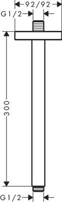 Hansgrohe Decken-Anschlussstück Axor DN 15 300 mm eckig BB, 92 mm, Farbe brass Bild 5