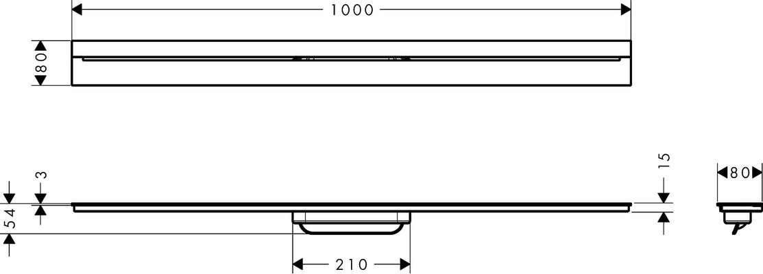 Hansgrohe Fertigset Duschrinne AXOR Drain 1000 mm zur Wandmontage matt, 54 x 1000 x 80 mm, Farbe weiß Bild 19