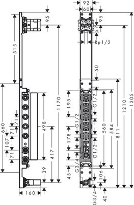 Hansgrohe Grundkörper Axor ShowerComposition, für Duschpaneel Bild 2