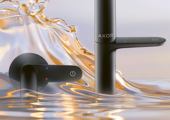 Hansgrohe Waschtischmischer Select 170 Axor One, mit Push-Open Ablaufgarnitur matt, Farbe schwarz Bild 16