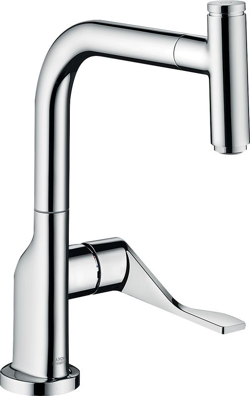 Hansgrohe Spültischmischer Select Axor Citterio mattschwarz Eco, mit Ausziehauslauf, Farbe schwarz Bild 1