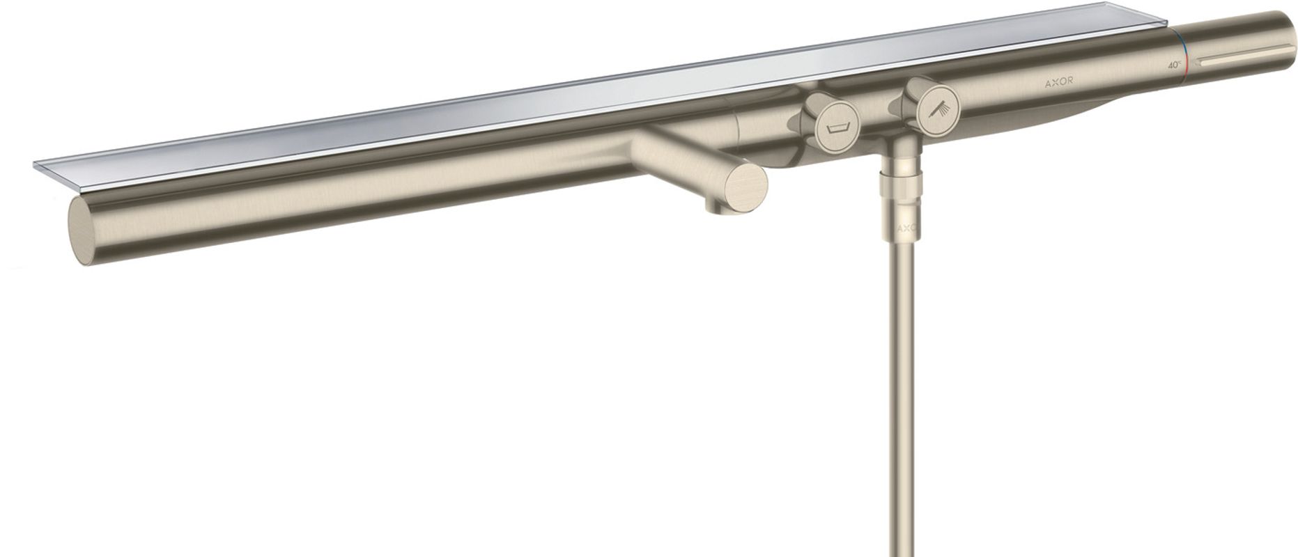 Hansgrohe Thermostat 800 Aufputz Axor BN, für Wanne, Farbe nickel Bild 1