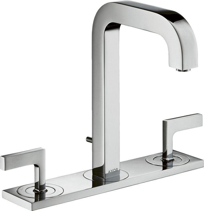 Hansgrohe 3-Loch Waschtischarmatur Axor Citterio chrom mit Platte u.Hebelgriffen, Farbe chrom Bild 1