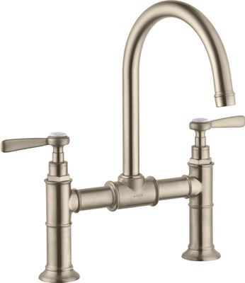 Hansgrohe Zweigriff Waschtischarmatur 220 Axor Montreux Brücke Hebelgriff BN, Farbe nickel Bild 2
