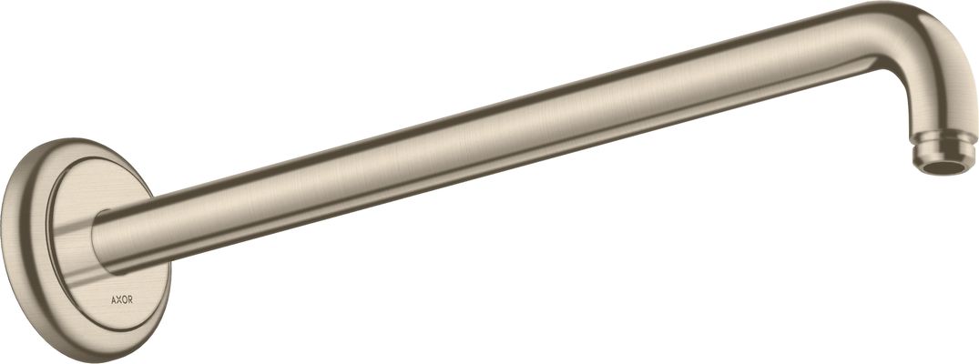 Hansgrohe Brausearm DN 15 389 mm Ausladung Axor 90 Grad brushed, ohne Kugelgelenk, 400 mm, Farbe nickel Bild 2