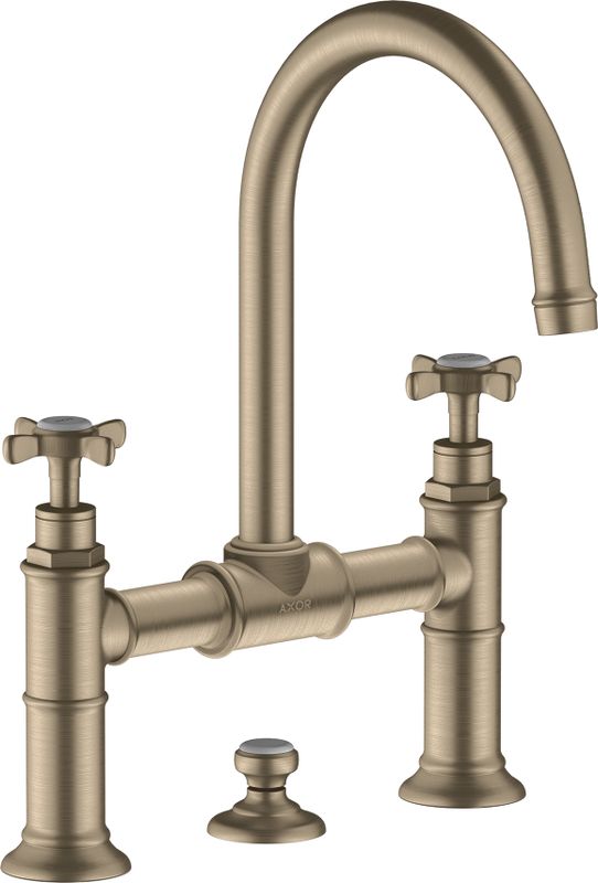 Hansgrohe Zweigriff Waschtischarmatur 220 Axor Montreux Brücke brushed, Farbe nickel Bild 1