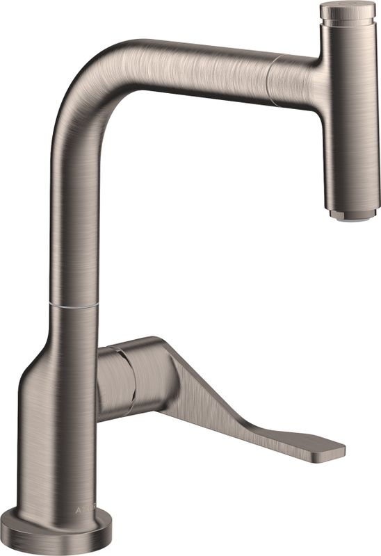 Hansgrohe Spültischmischer Select Axor Citterio edelstahl-optik, mit Ausziehauslauf, 342 mm, Farbe silber Bild 1